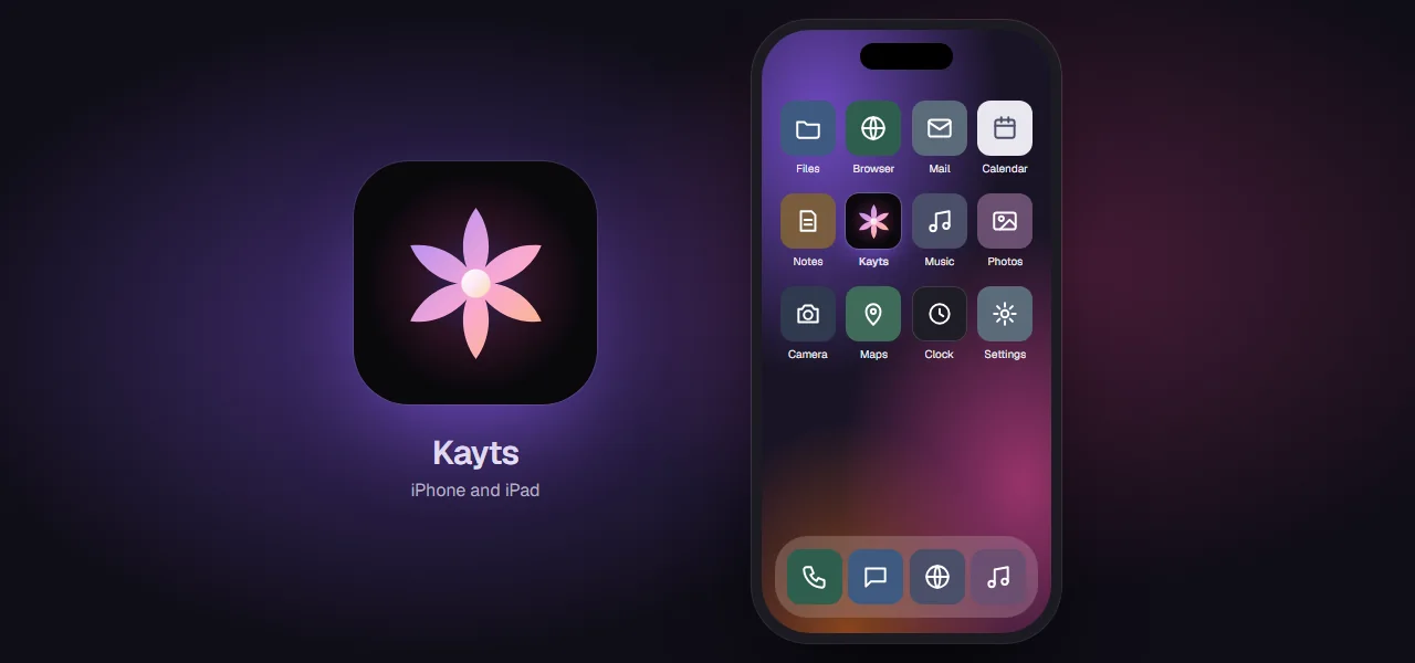 The Kayts icon on an iPhone home screen